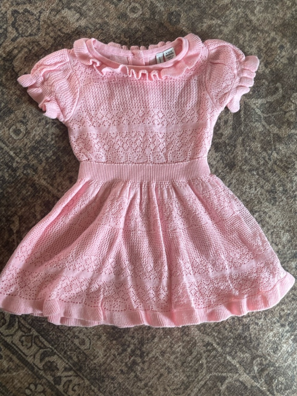 Janie and Jack Light Pink Knit Ruffle-Trim Dress